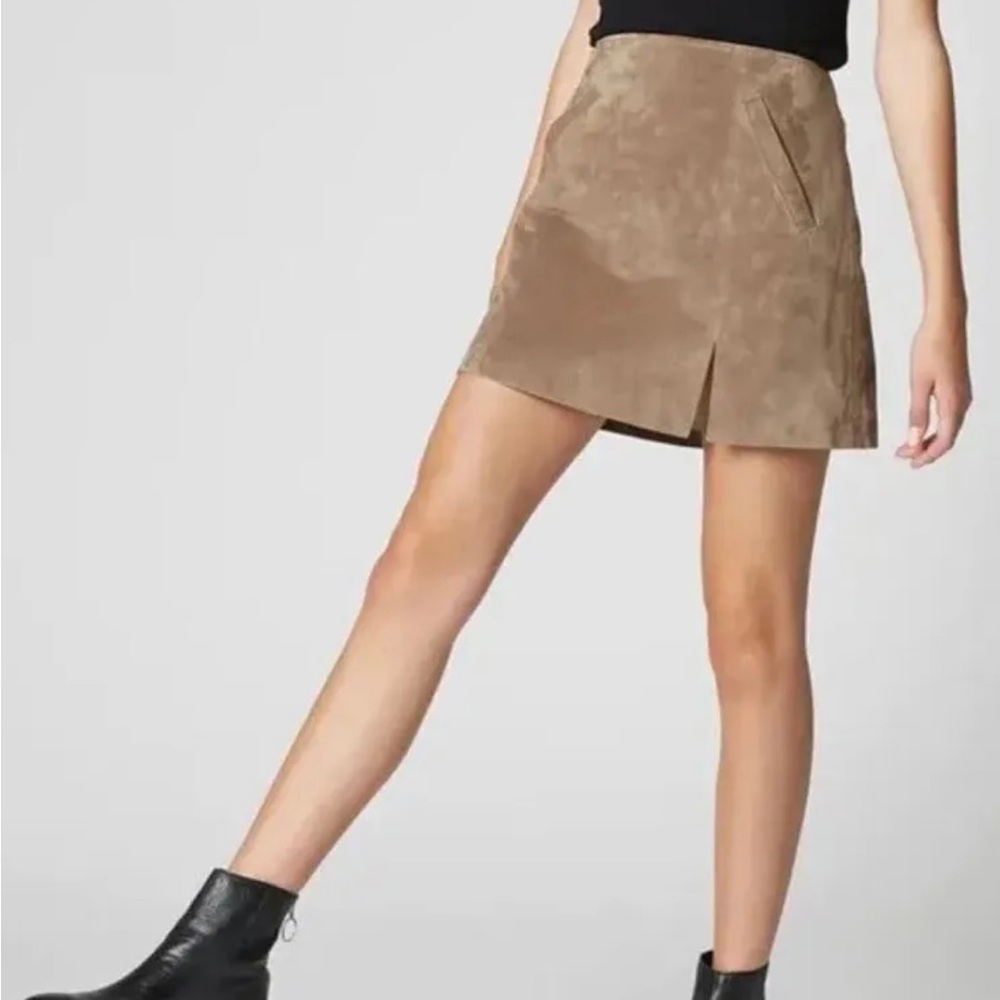 Nordstrom Blank NYC Suede Brown Classic Modern Mini Skirt Women's Sz 26